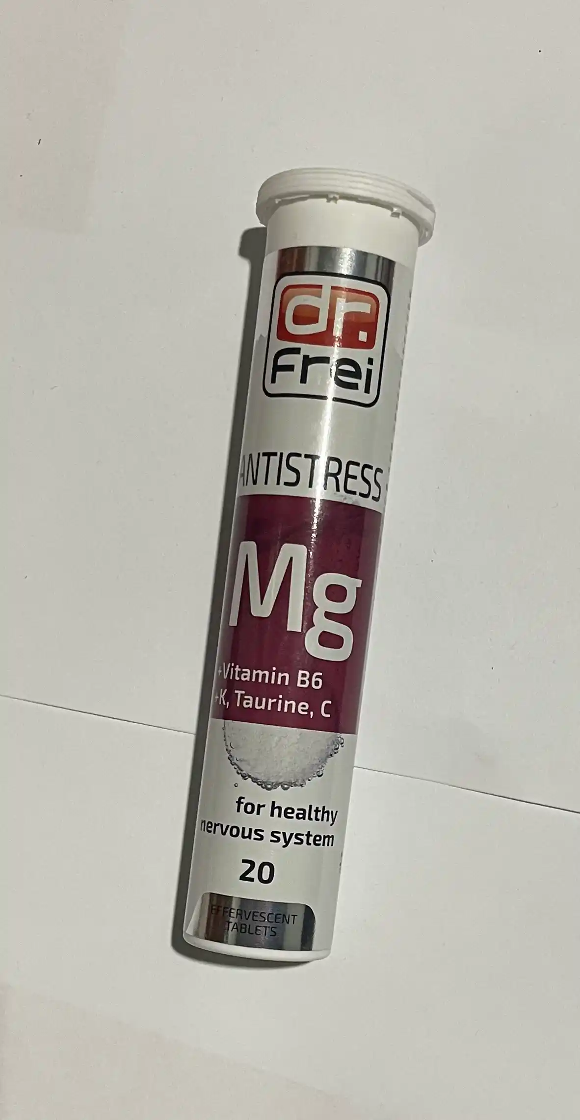 Витамины от стресса Dr. Frei Antistress, Магний Б6, таурин, витамин С и К, шипучки 20 шт