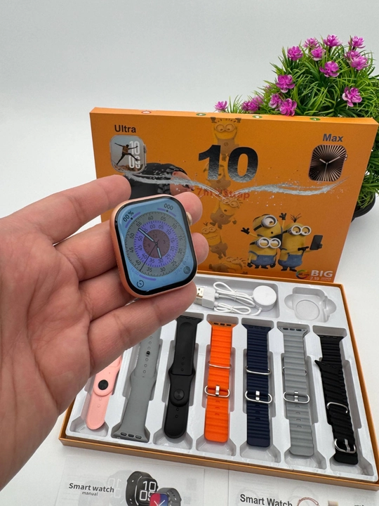 Smart Watch Ultra и Smart Watch 10, наушники Pods 2, ремешки 8–10 штук