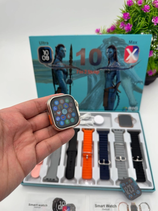 Smart Watch Ultra и Smart Watch 10, наушники Pods 2, ремешки 8–10 штук