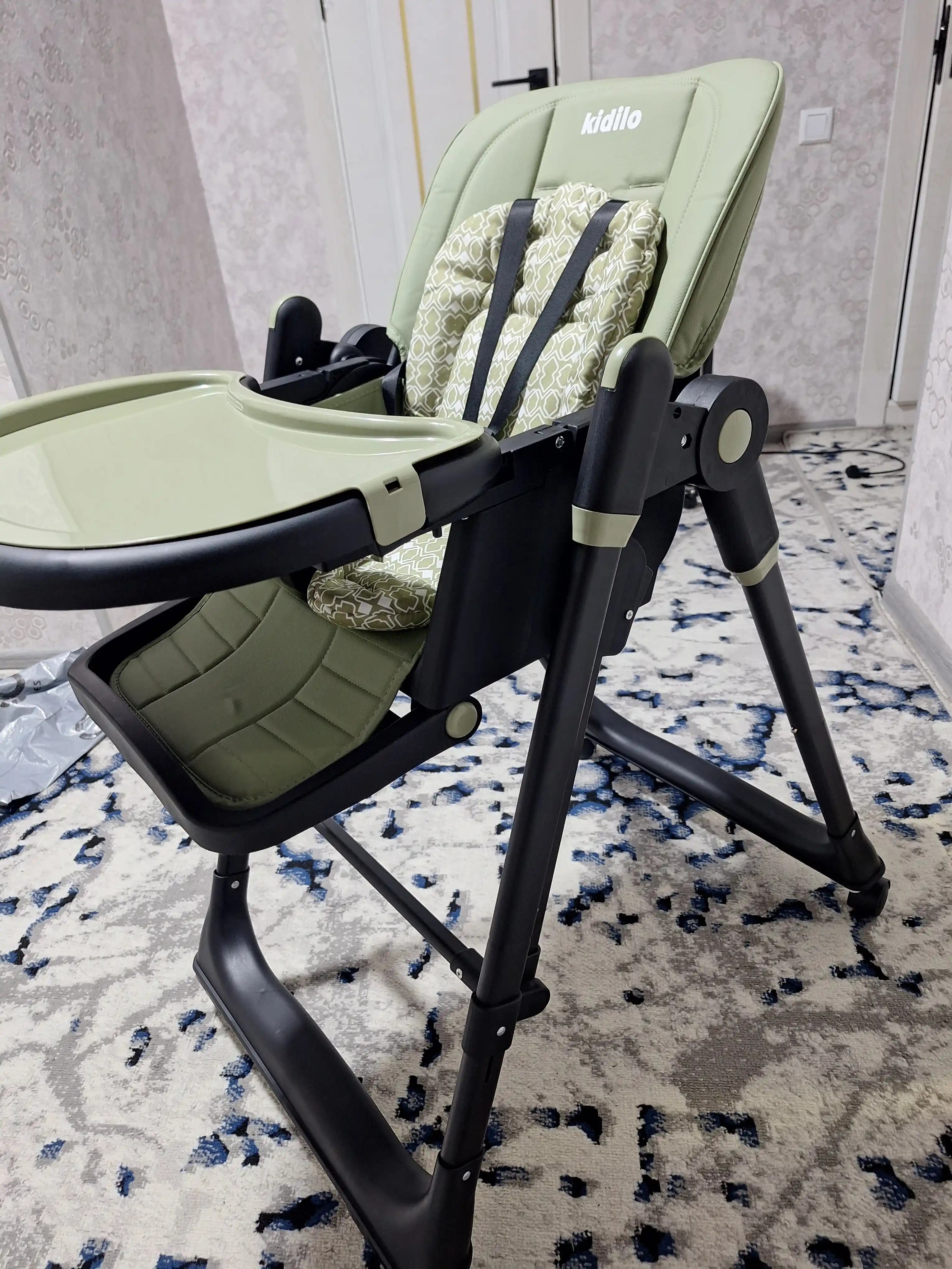 Детский стульчик для кормления + качели для детей Kidilo, 3 в 1, стульчик для детей