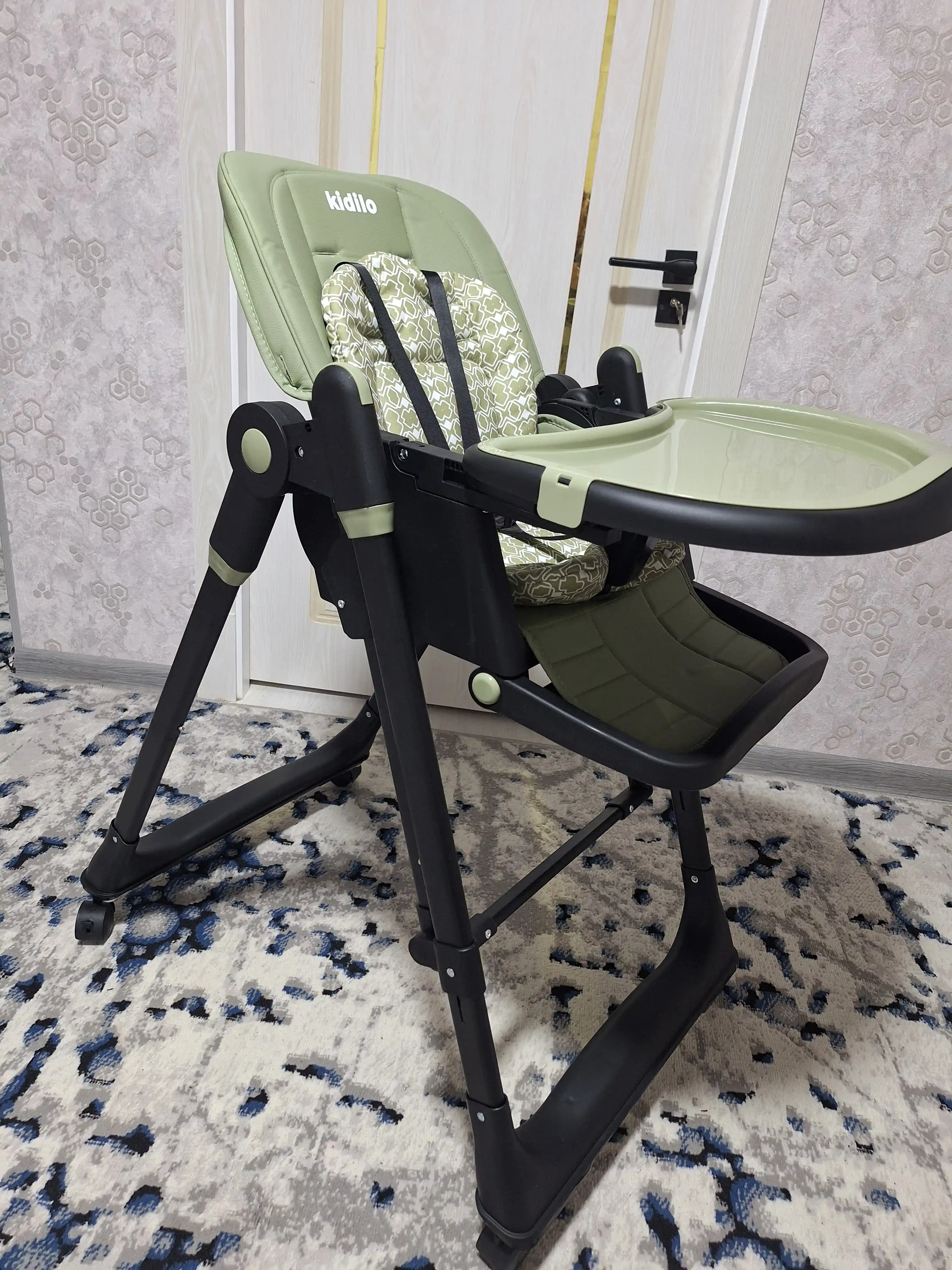 Детский стульчик для кормления + качели для детей Kidilo, 3 в 1, стульчик для детей