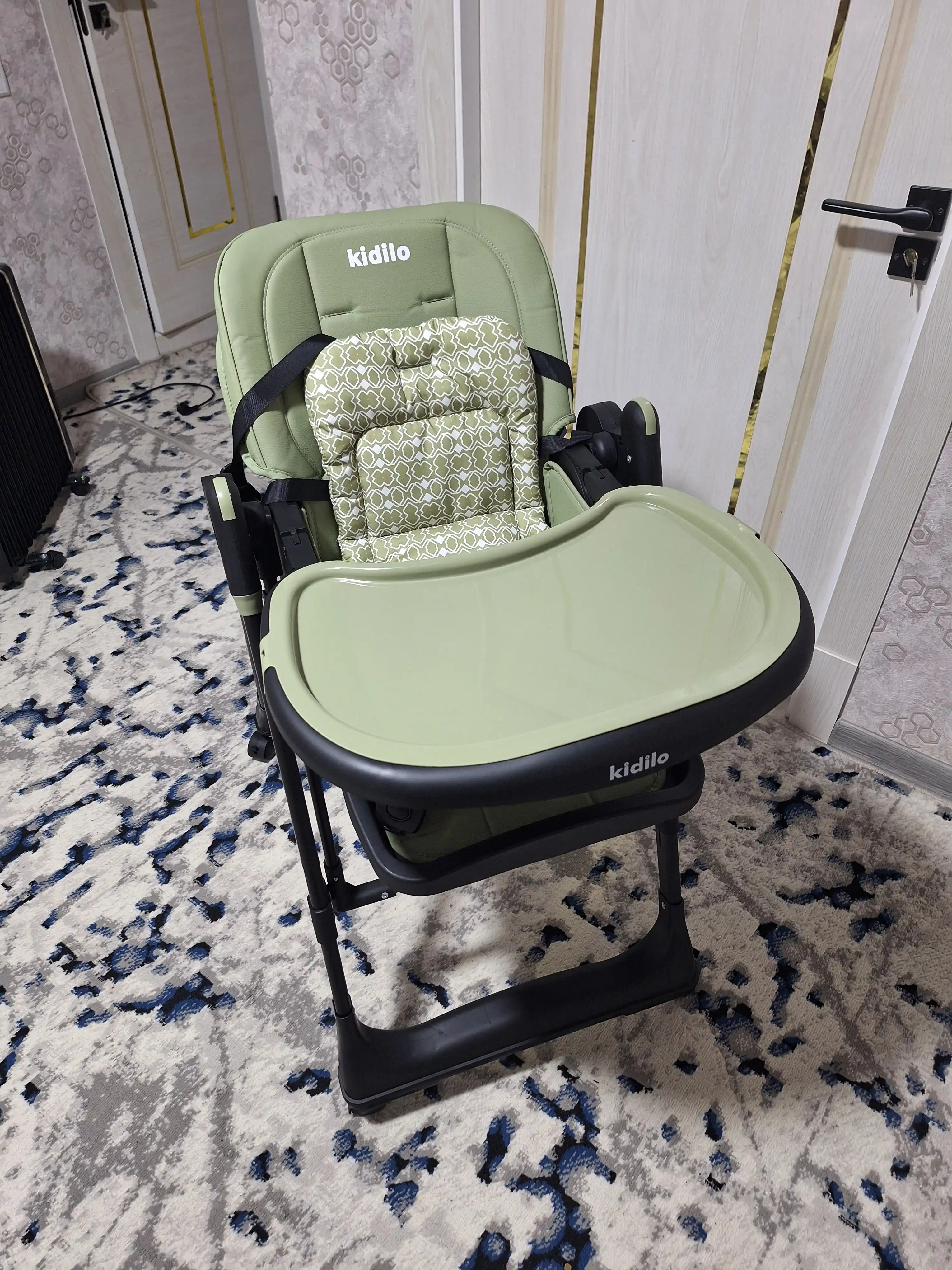 Детский стульчик для кормления + качели для детей Kidilo, 3 в 1, стульчик для детей