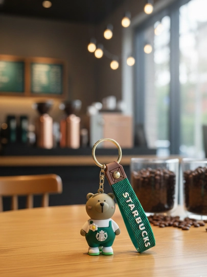 Стильный и милый брелок Starbucks — идеальный аксессуар для любителей кофе — GIFTS24-STARBUCKS-РЫЖИЙ