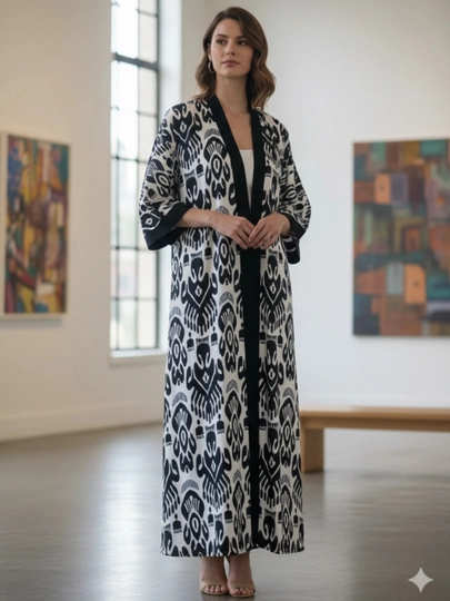 Кардиган «Атлас» с национальным узором для девочек и женщин Абая — MILLIYD-ALVON-ЧЕРН-54