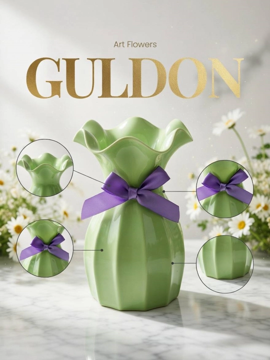 Tabiiy va sun’iy gullar uchun guldon vaza, plastik, kauchuk va plastmassa materiallardan