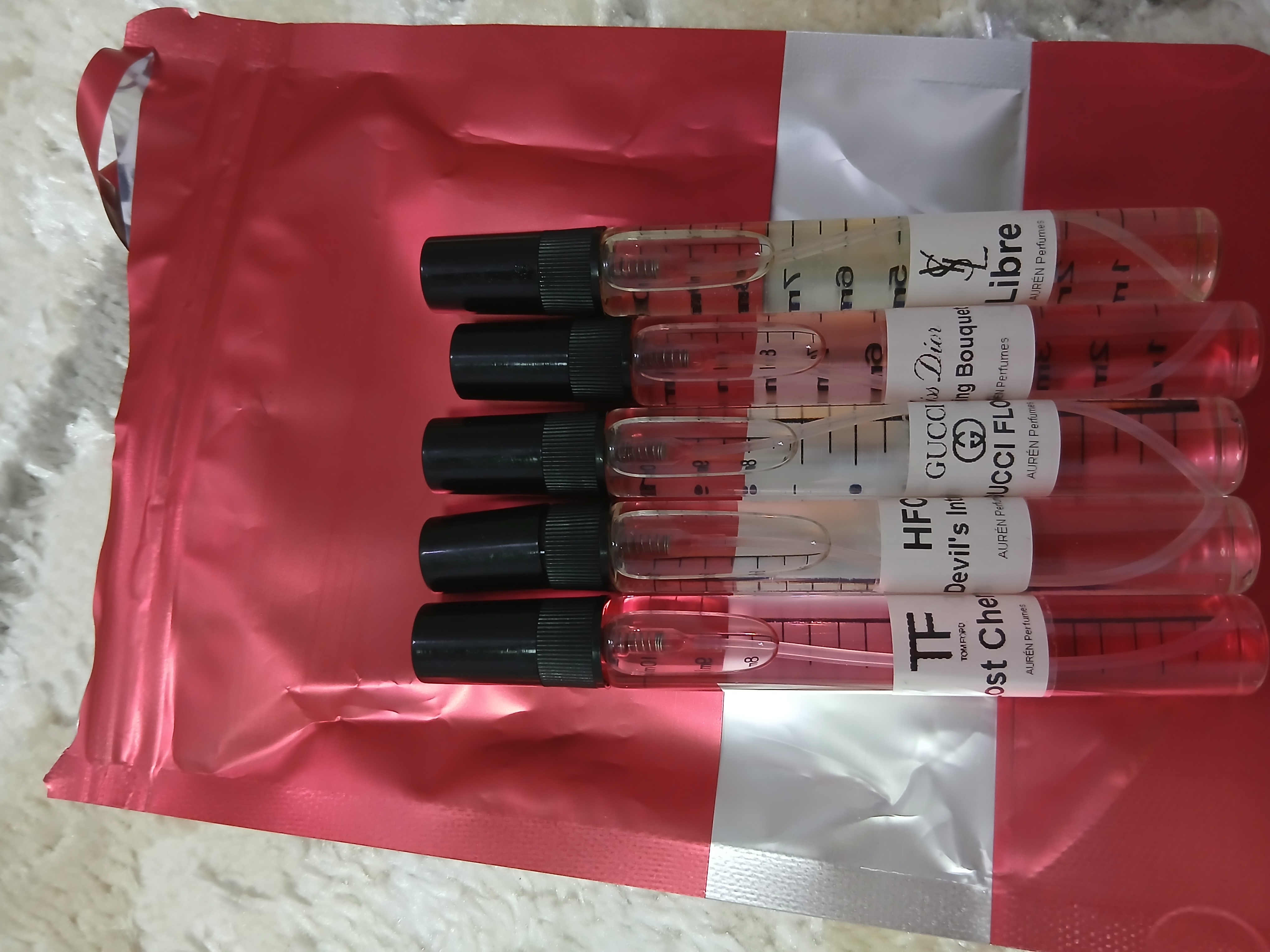 Набор духов для женщин 5 в 1 Libre Lost Cherry Gucci Flora Miss Dior Devil's Intrigue