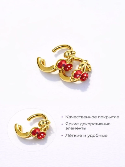Серьги-кольца Xuping, с фианитами и эмалированными сердцами, серебристые — SEVAR2-РАЗНОЦВЕТНЫЕСЕРЬГИ-АЛЫЙ