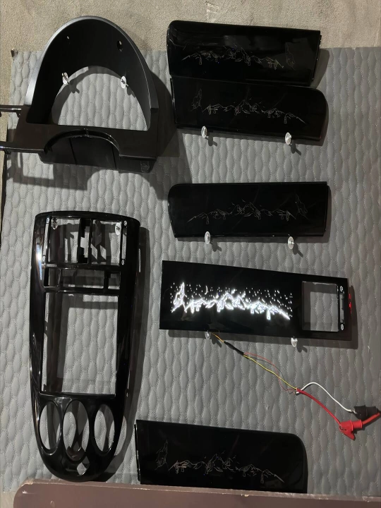 Детали Gentra Аквапринт, 7 деталей, в стиле Космос, Гербом и  Black wolf c подсветкой