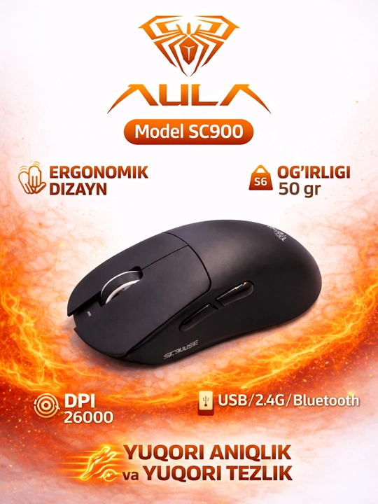 Мышка для игр и работы AULA sc580, sc900, MCHOSE A7, HP - 