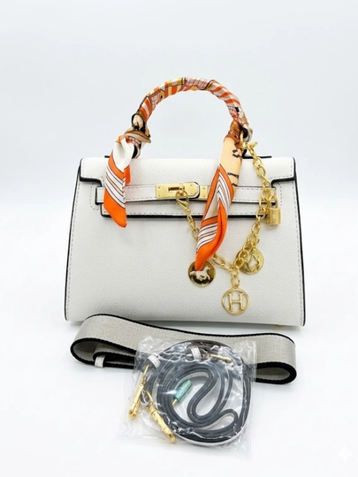 Женская сумка HERMES 22 SM, сумка-коробочка — PARFE-HERMIS-БЕЛЫЙ