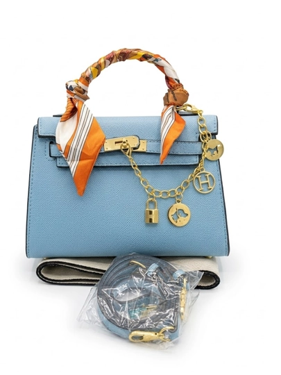 Женская сумка HERMES 22 SM, сумка-коробочка — PARFE-HERMIS-ГОЛУБ