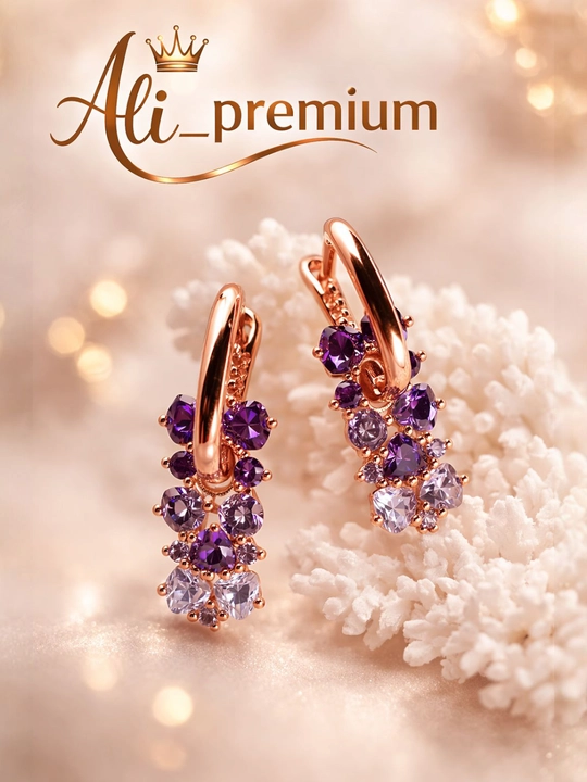 Серьги 585 RG Rose Gold с фианитами