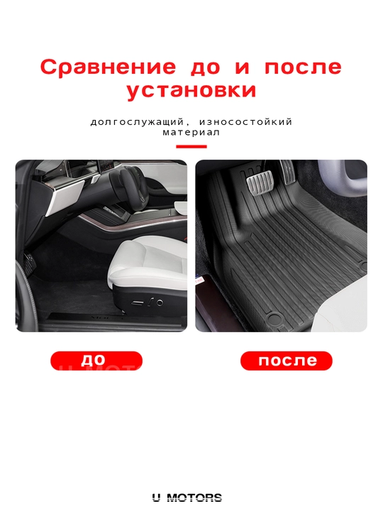 Полик в салон для автомобиля BYD Yuan Up/Song Pro DM-i/Chazor/Han L/Smart из ТПЭ