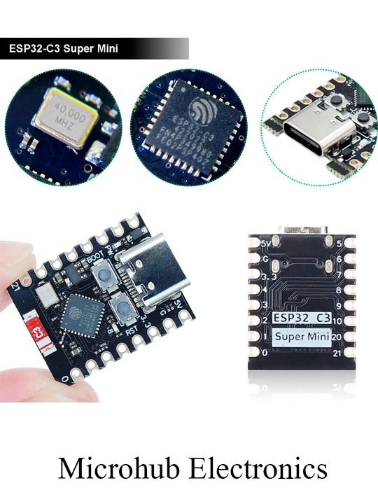 ESP32 C3 SuperMini, ESP32-C3 плата, Wi-Fi, Bluetooth, Type-C, IoT, Arduino, робототехника