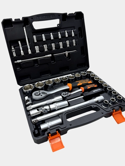 Bosh golovka kalitlari to'plami 1/4"&"1/2 45dona WOKIN - 