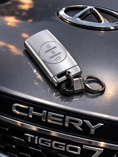 Защитный чехол для ключа Chery Tiggo 7 , из эко-кожи и TPU — MCARGO-CHERY7-СЕРЕБРН