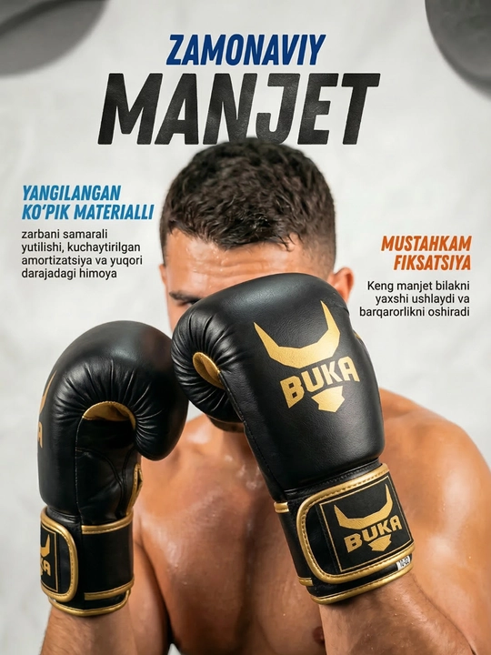 Professional boks perchatkasi – sparring va trening uchun, mustahkam va qulay