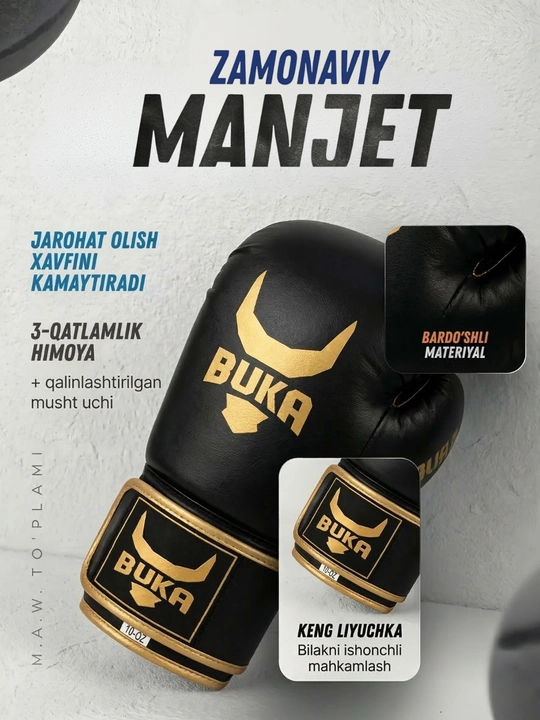 Professional boks perchatkasi – sparring va trening uchun, mustahkam va qulay