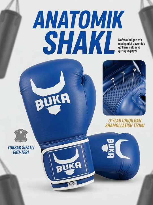 Professional boks perchatkasi – sparring va trening uchun, mustahkam va qulay