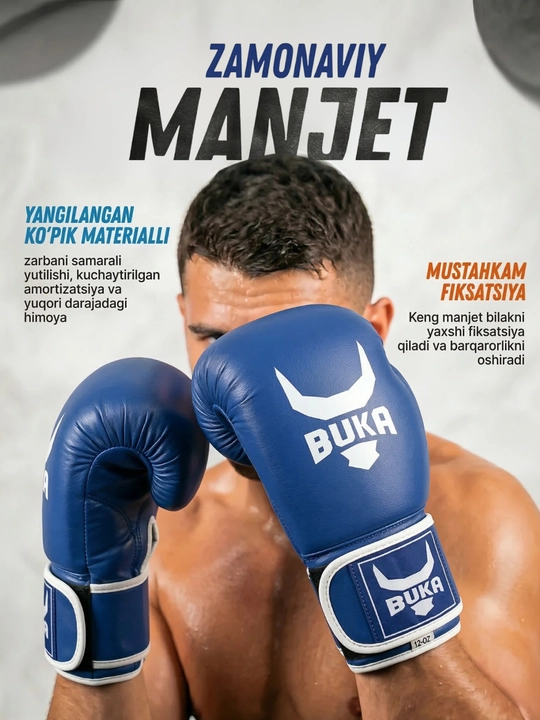 Professional boks perchatkasi – sparring va trening uchun, mustahkam va qulay