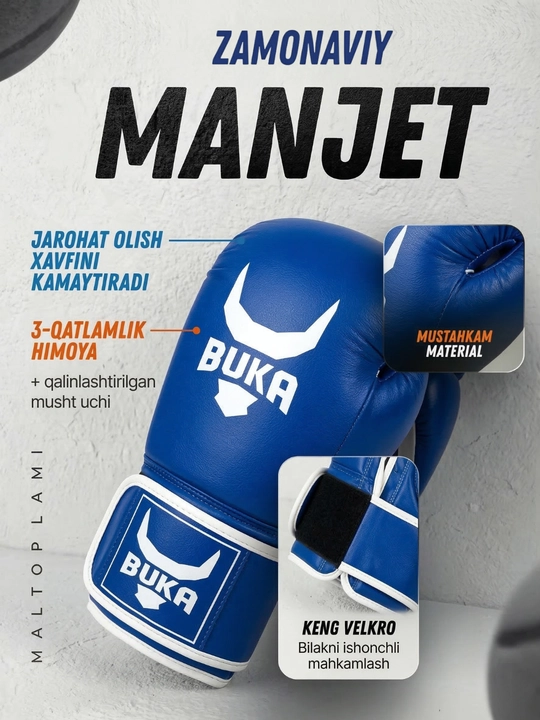 Professional boks perchatkasi – sparring va trening uchun, mustahkam va qulay