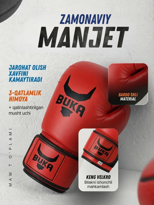 Professional boks perchatkasi – sparring va trening uchun, mustahkam va qulay