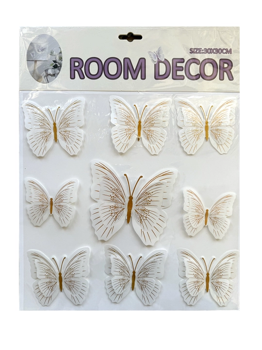 Interyer 3D/5D Kapalak stiker uy dekor hajmli yaltiroq