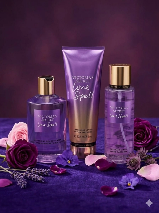 Victoria’s Secret Velvet Petals parfyumeriya to‘plami: body mist, loson va dush geli - 