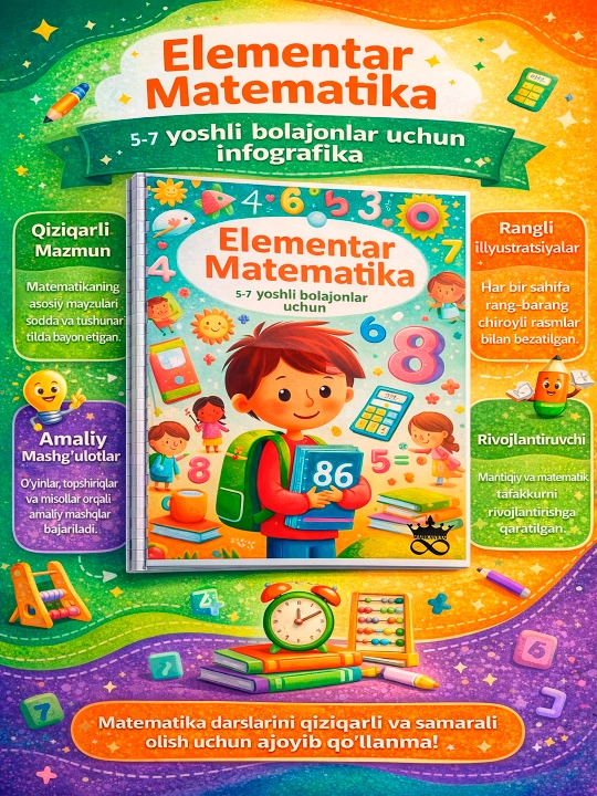 Elementar matematika, bolalar uchun kitob, boshlang’ich matematika, 5-7-yoshdagi, 56 bet