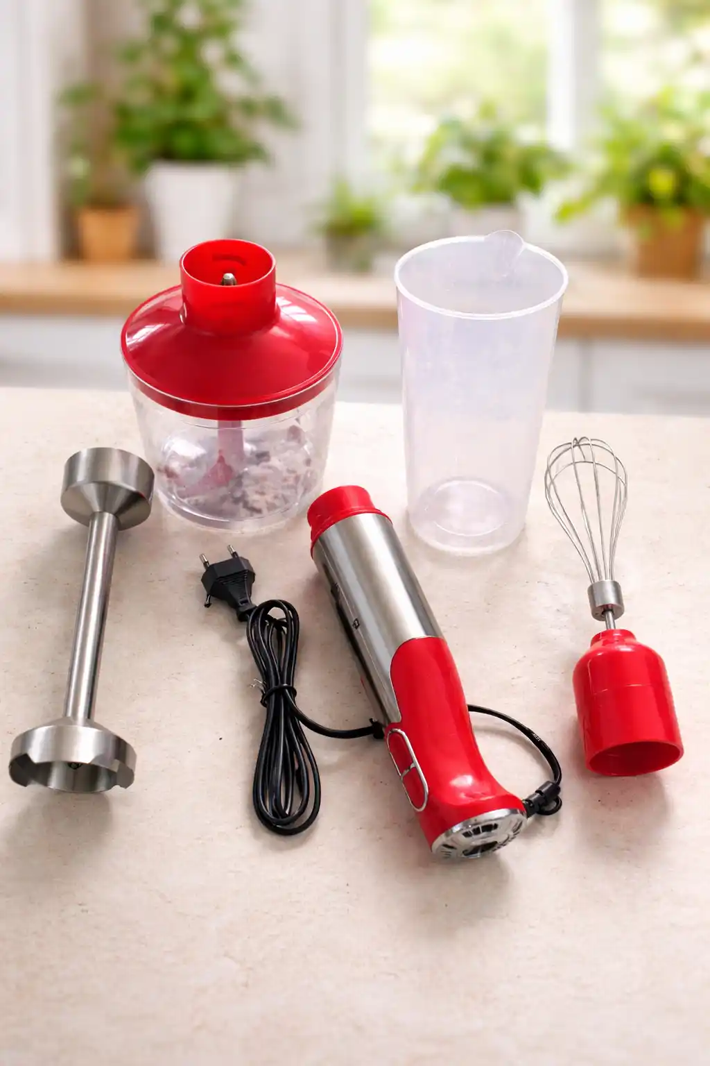 Qo'l blenderi 4 in 1, quvvati 300-1000W BOMA, ko‘p funksiyali blender, metall pogrujnoy