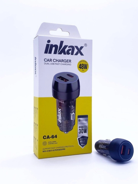 Inkax CA-64, 48W, USB + Type-C avtomobil quvvatlagichi, tezkor quvvatlash - 