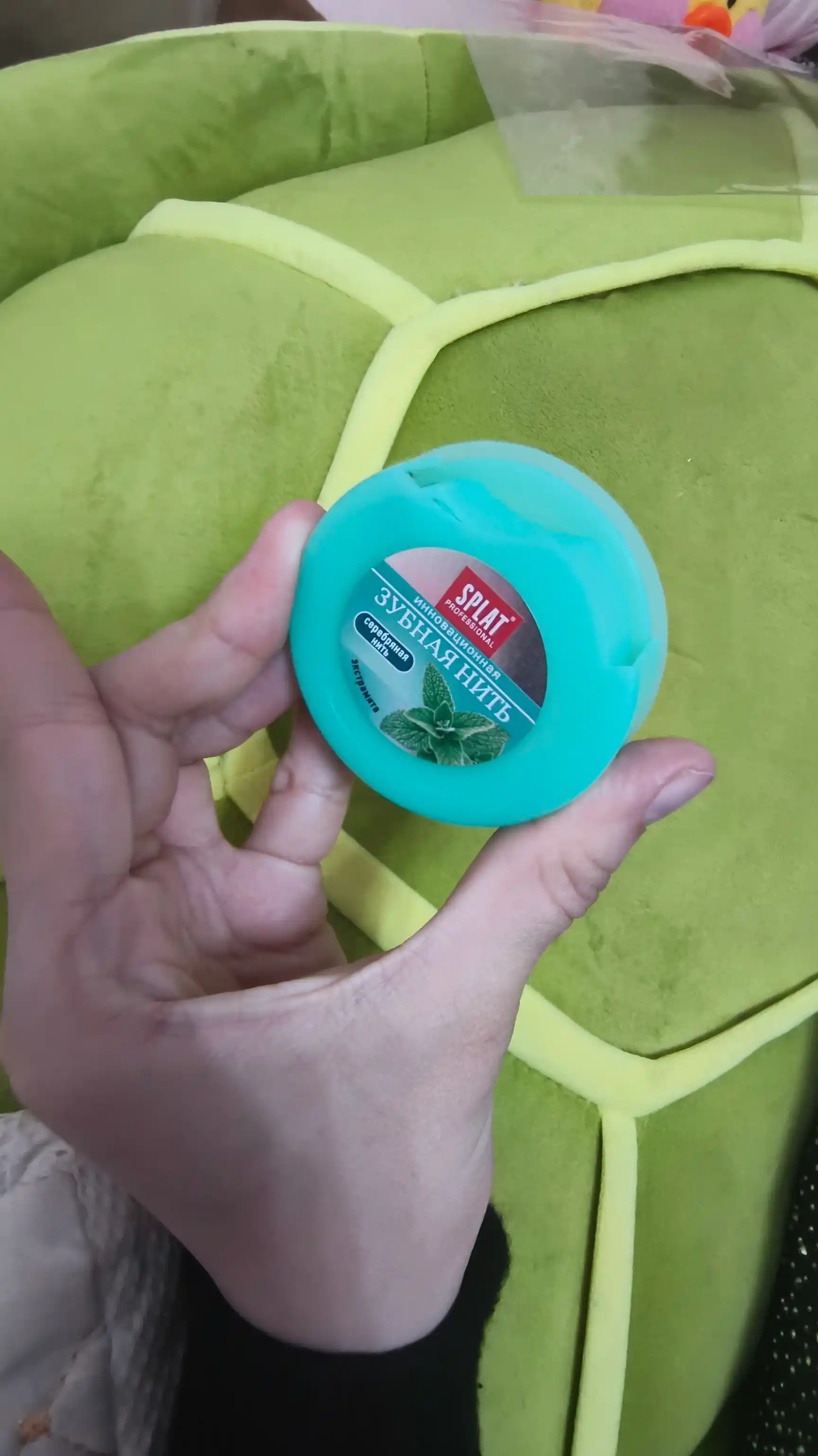 Tish ipi Splat Professional Dental Floss, kumush tolali yalpiz, 30 metr