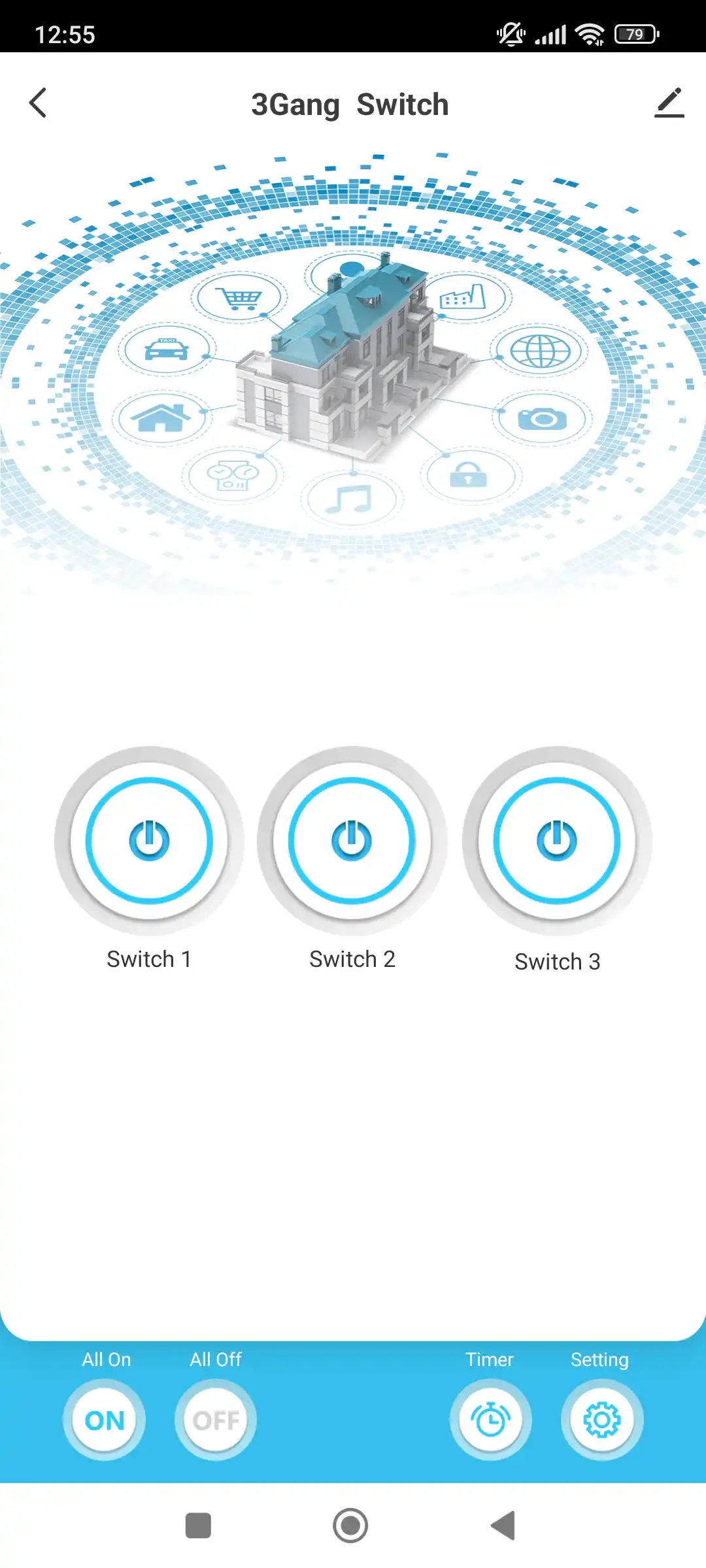 Aqlli o‘chirgich Wi-Fi, 1-2–3 zonali, LED indikatorli, devor uchun