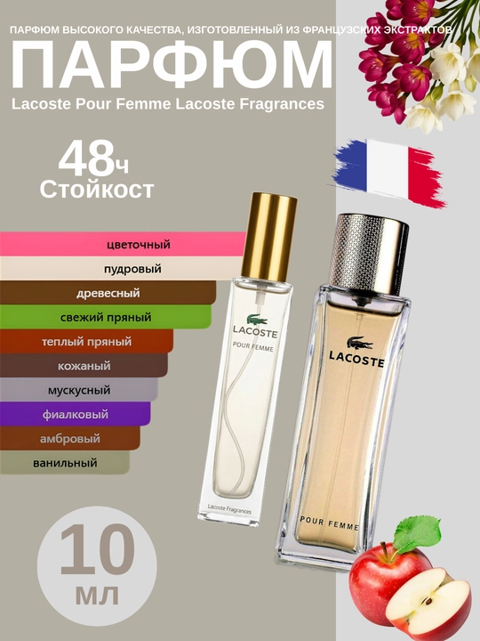 Духи для женщин Lacoste Pour Femme для женщин, миниатюра / пробник, 3-30 мл - 