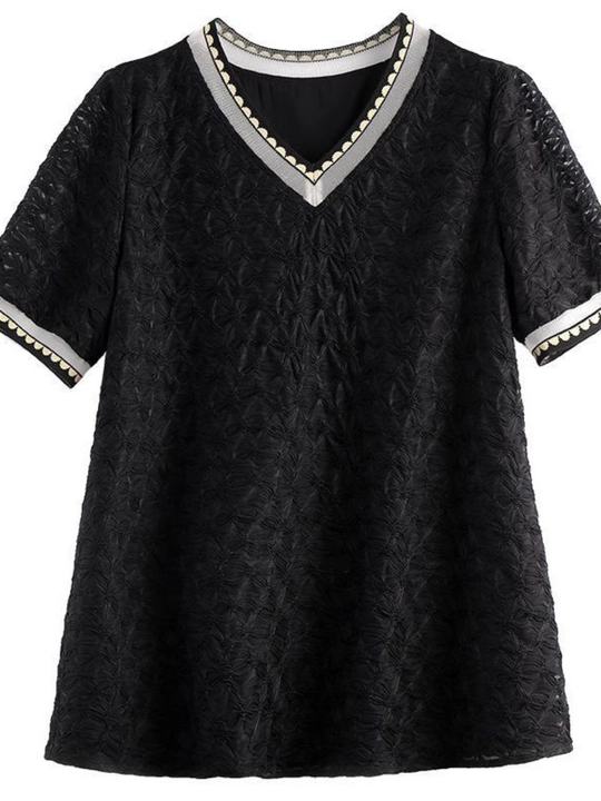 Ayollar futbolkasi print bilan, katta o‘lchamlar - Elly Fashion