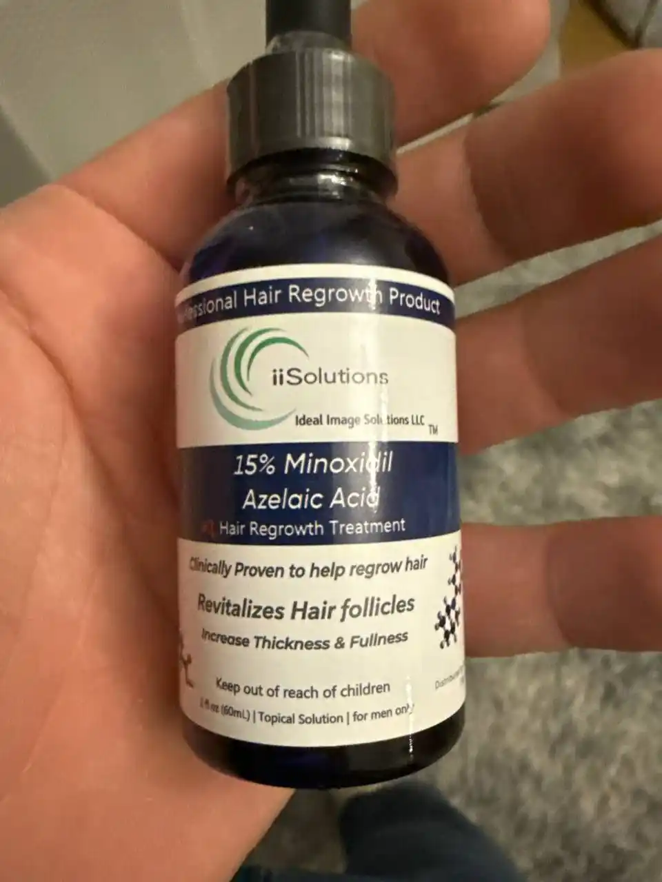 IiSolutions minoksidil 15% soch va soqol uchun, Minoxidil 15%