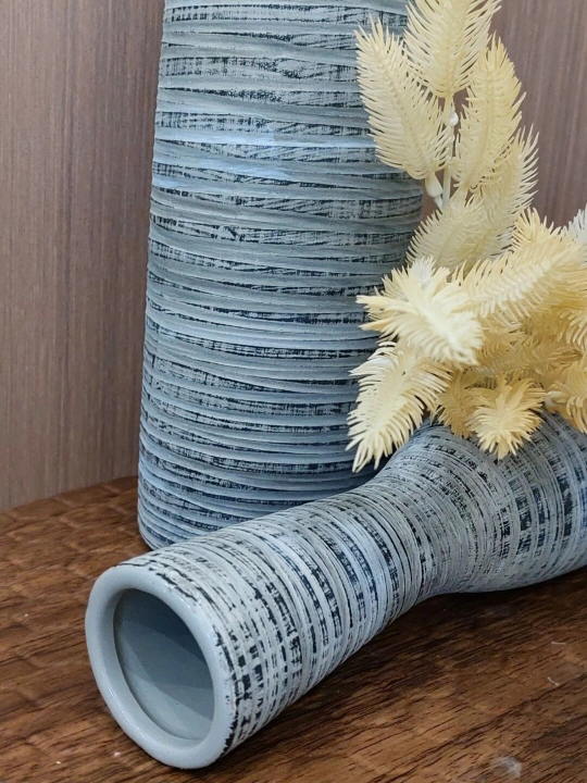 Кувшины из 100 % керамики в сине - сером оттенке два размера