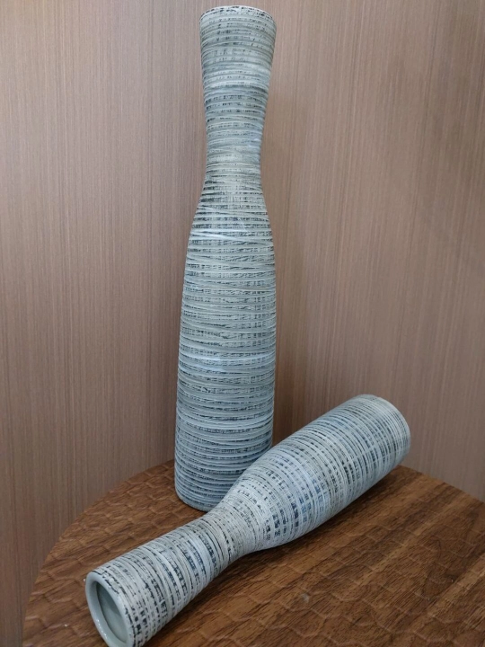 Кувшины из 100 % керамики в сине - сером оттенке два размера