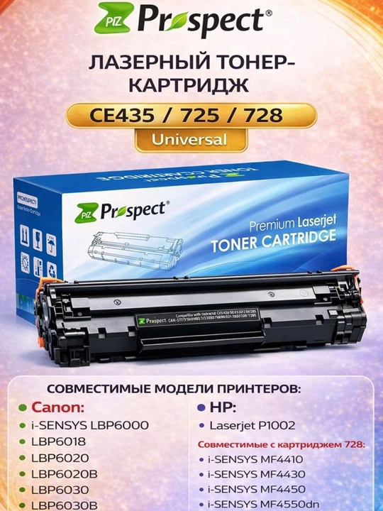 UNIVERSAL картридж 725/728 для принтеров HP и Canon LBP6030/Mf3010/Mf4410