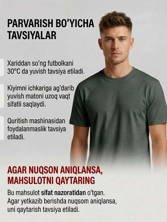 Asosiy futbolka, erkaklar uchun, katta o‘lchamli, ayollar uchun futbolka