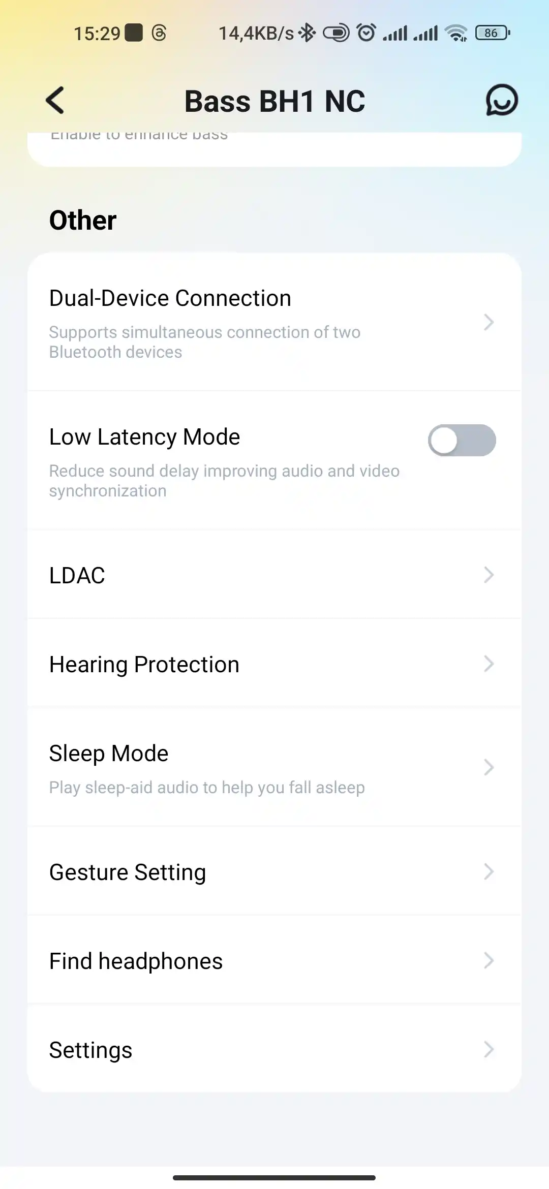 Simsiz quloqchinlar Baseus Bass BH1 NC Wireless Noise Cancelling Headphones