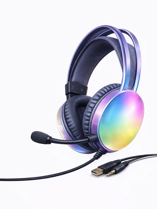 MISDE V8 RGB Gaming Quloqchin, Stereo Ovoz, Mikrofon, USB va AUX ulanish, PC uchun