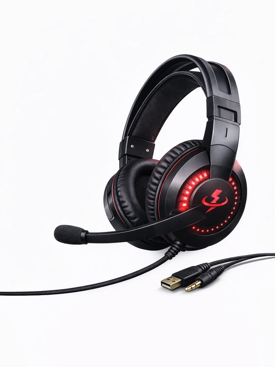 MISDE A2 Gaming Quloqchin, Stereo Ovoz, Mikrofon, Qizil LED, USB va AUX ulanish