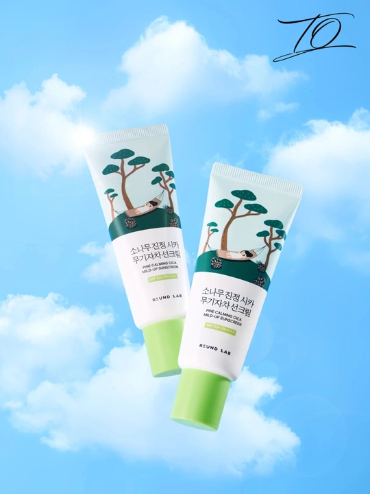 Quyoshdan himoyalovchi krem, Muammoli teri uchun SPF50 Round Lab Pine Calming Cica , 40 ml