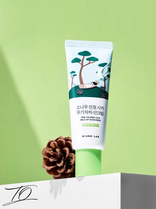 Quyoshdan himoyalovchi krem, Muammoli teri uchun SPF50 Round Lab Pine Calming Cica , 40 ml
