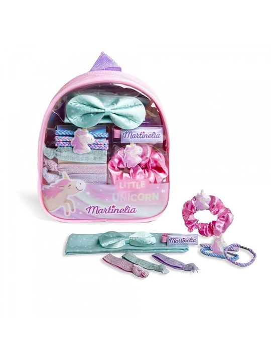 Набор аксессуаров для волос Martinelia Little Unicorn Bag с мини-рюкзаком - 