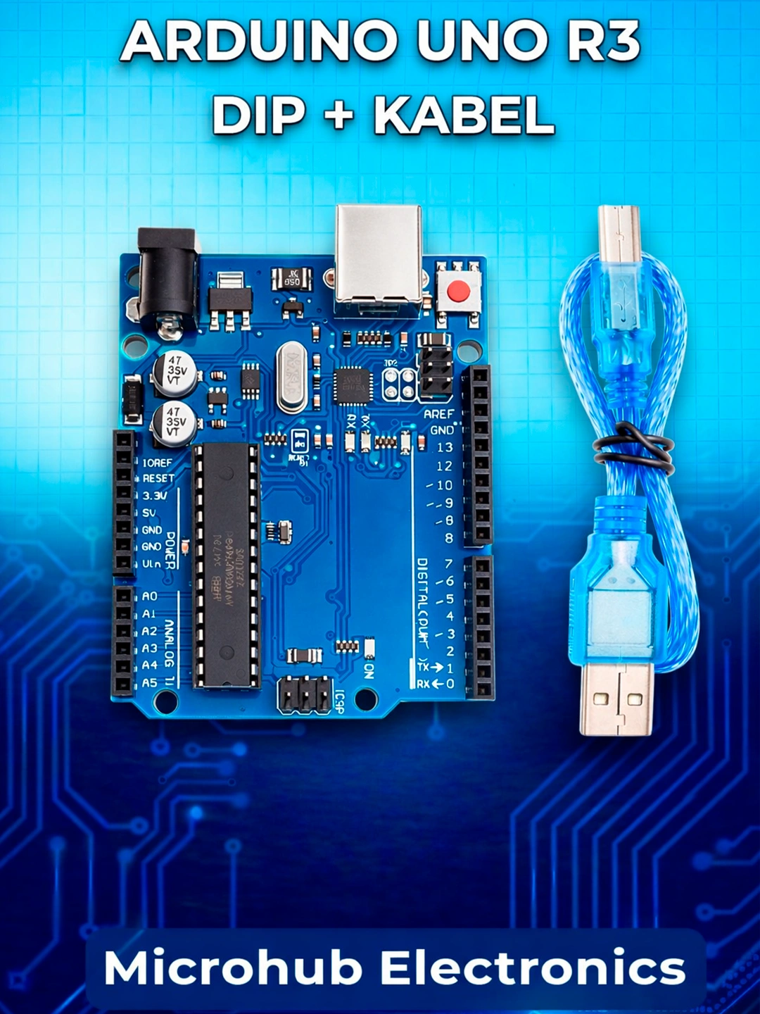 Arduino Uno R3 DIP + USB Кабель Комплект Программирование за 85000 сум ...