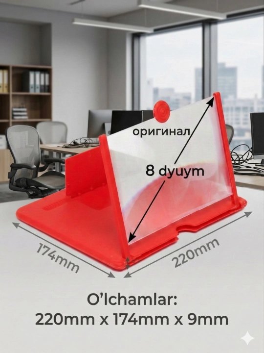 Telefon uchun 3D ekran lupasi, video tomosha qilish uchun taglik