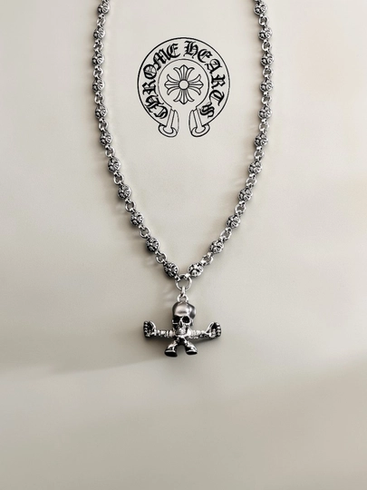 Цепочка для девушек и пврней, в стиле chromehearts y 2 k готик, подарок y2k, на шею хромхартс — Y2KUZ-2SEPXROM-СЕРЕБРН
