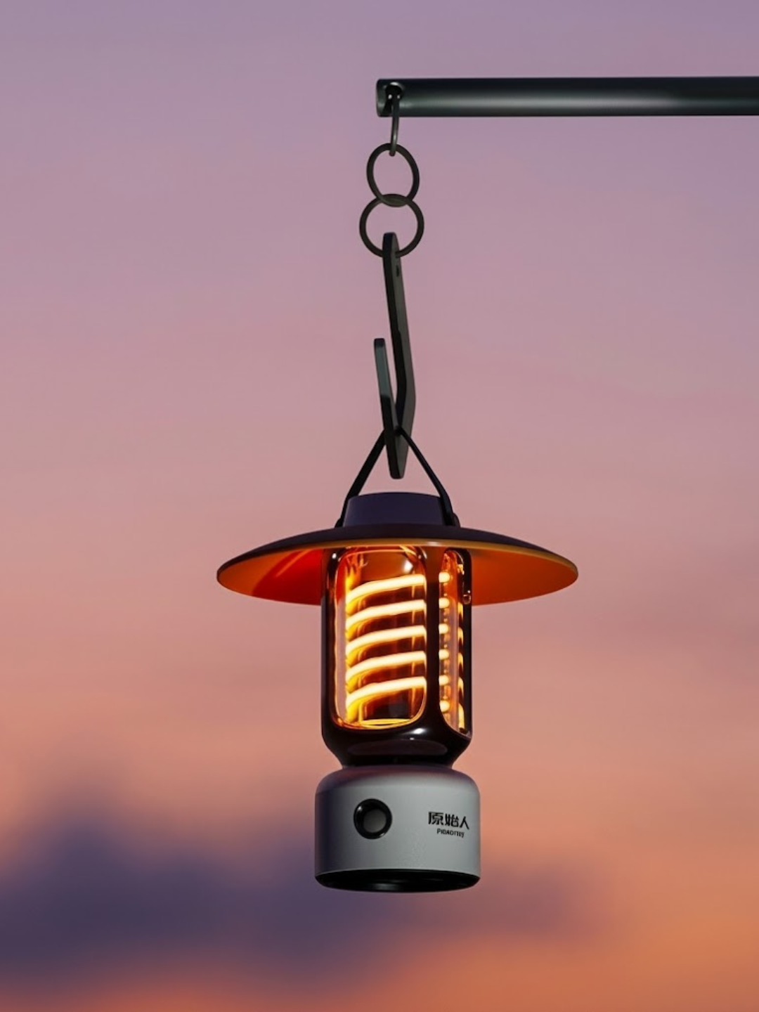 Kamping chirog'i 2 tasi 1 da: Retro-lampa va kuchli qo'l fonari (2500 mAch) - 